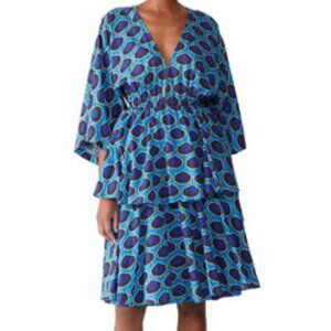 Blue Printed Bella Dress by RHODE
